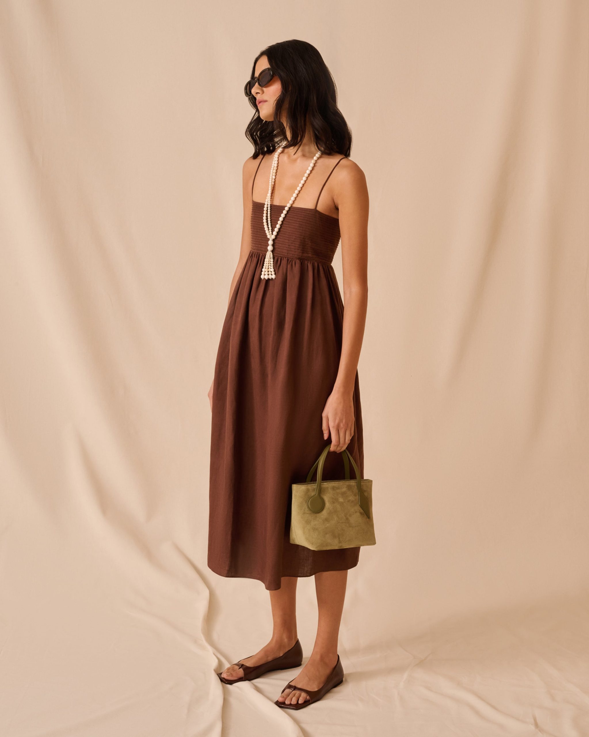 A-Line Pintuck Midi Dress - Image 2