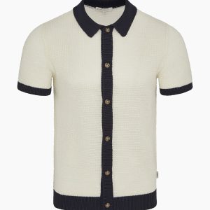 Linen Short Sleeve Button Up Sweater