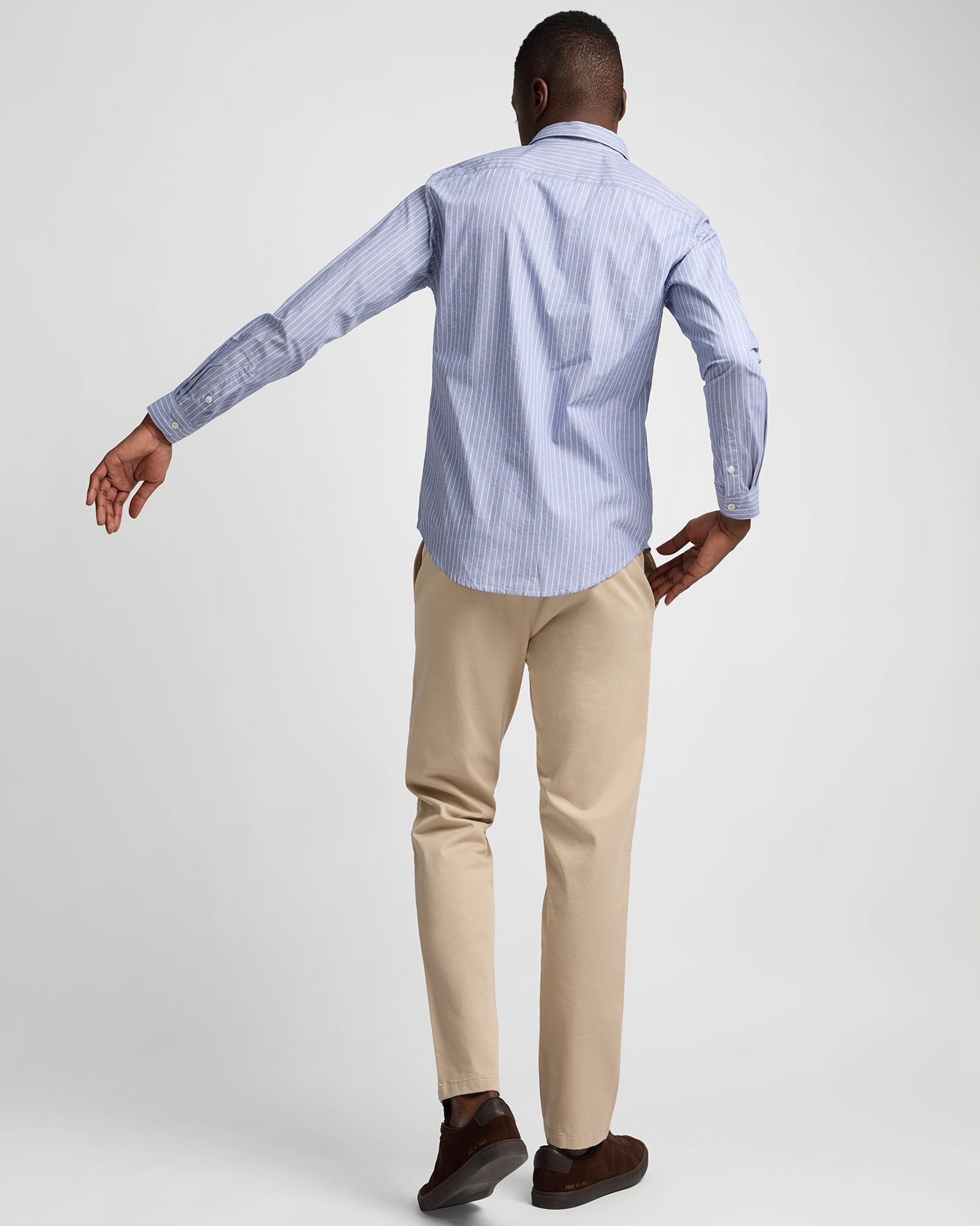 Poplin Long Sleeve Button Down Shirt - Image 6
