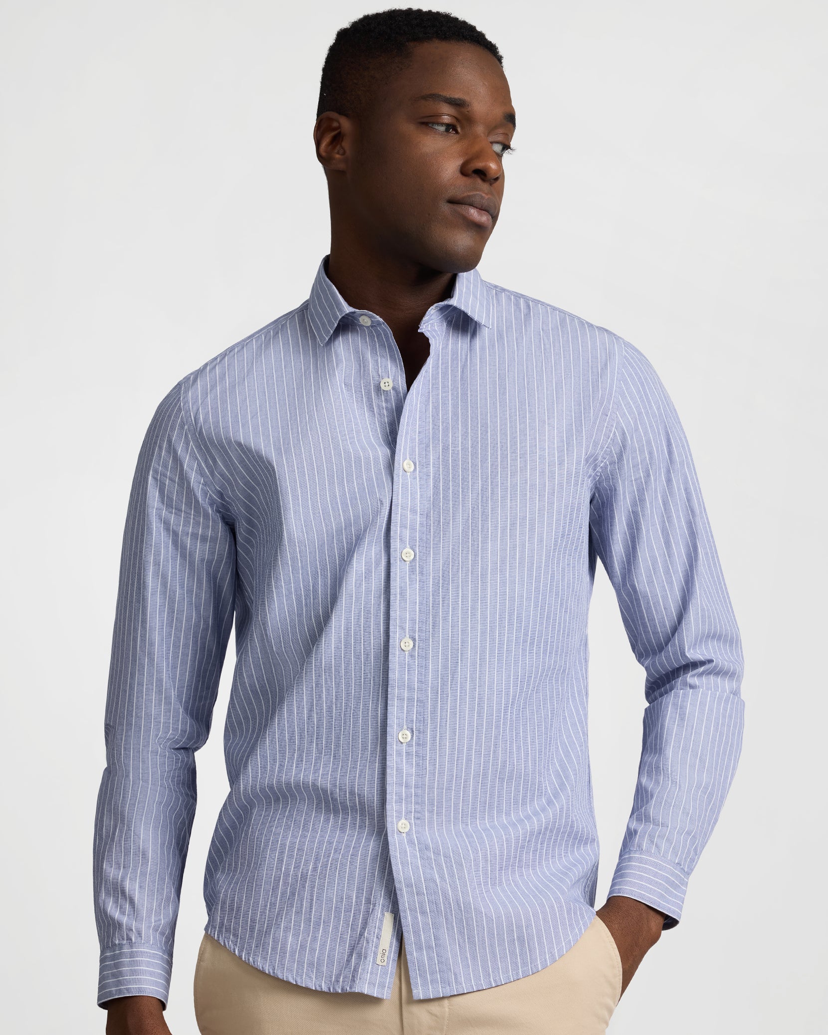 Poplin Long Sleeve Button Down Shirt - Image 3