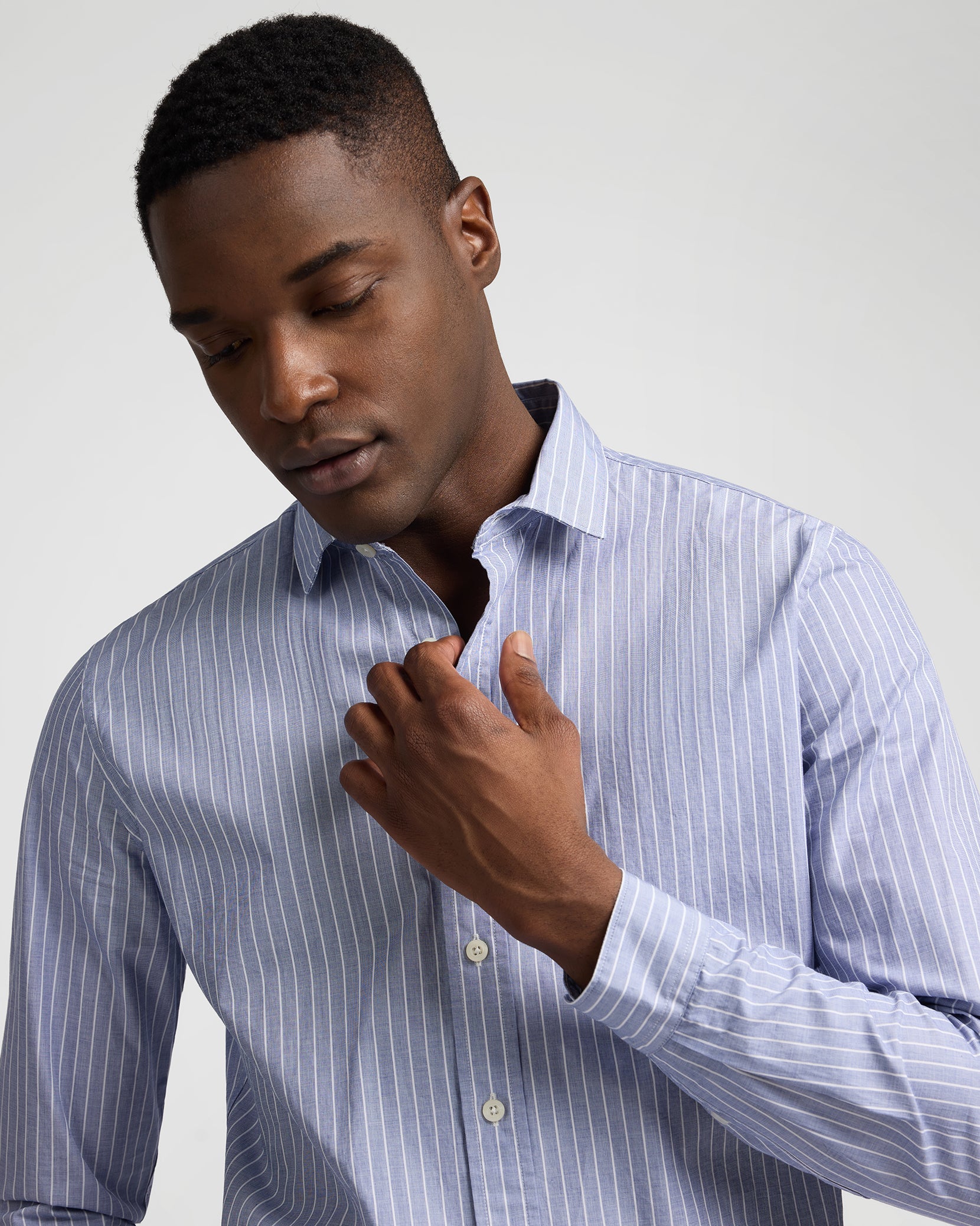 Poplin Long Sleeve Button Down Shirt - Image 5