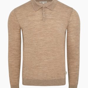 Extra Fine Merino Wool Long Sleeve Polo