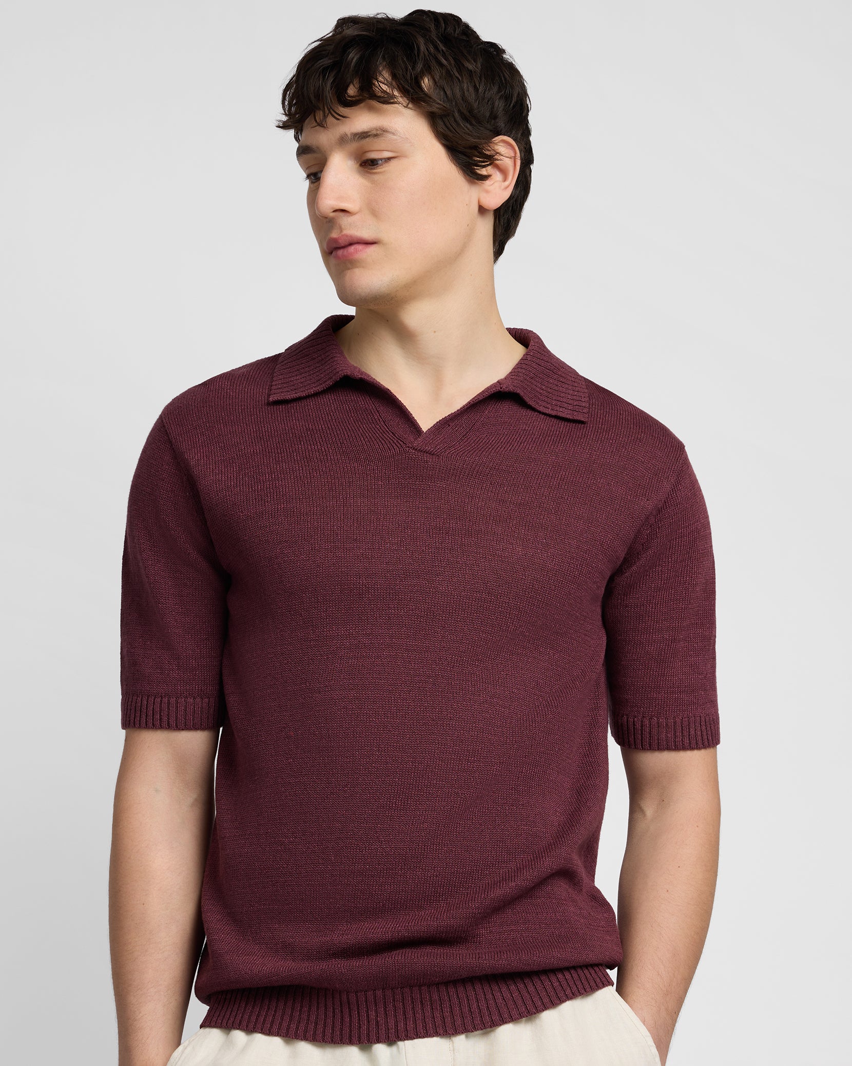 Silk Linen Short Sleeve Johnny Polo - Image 2