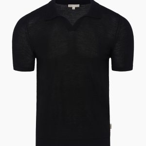 Extra Fine Merino Wool Short Sleeve Johnny Collar Polo