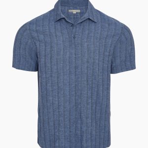 Cotton Linen Pop-Over Polo