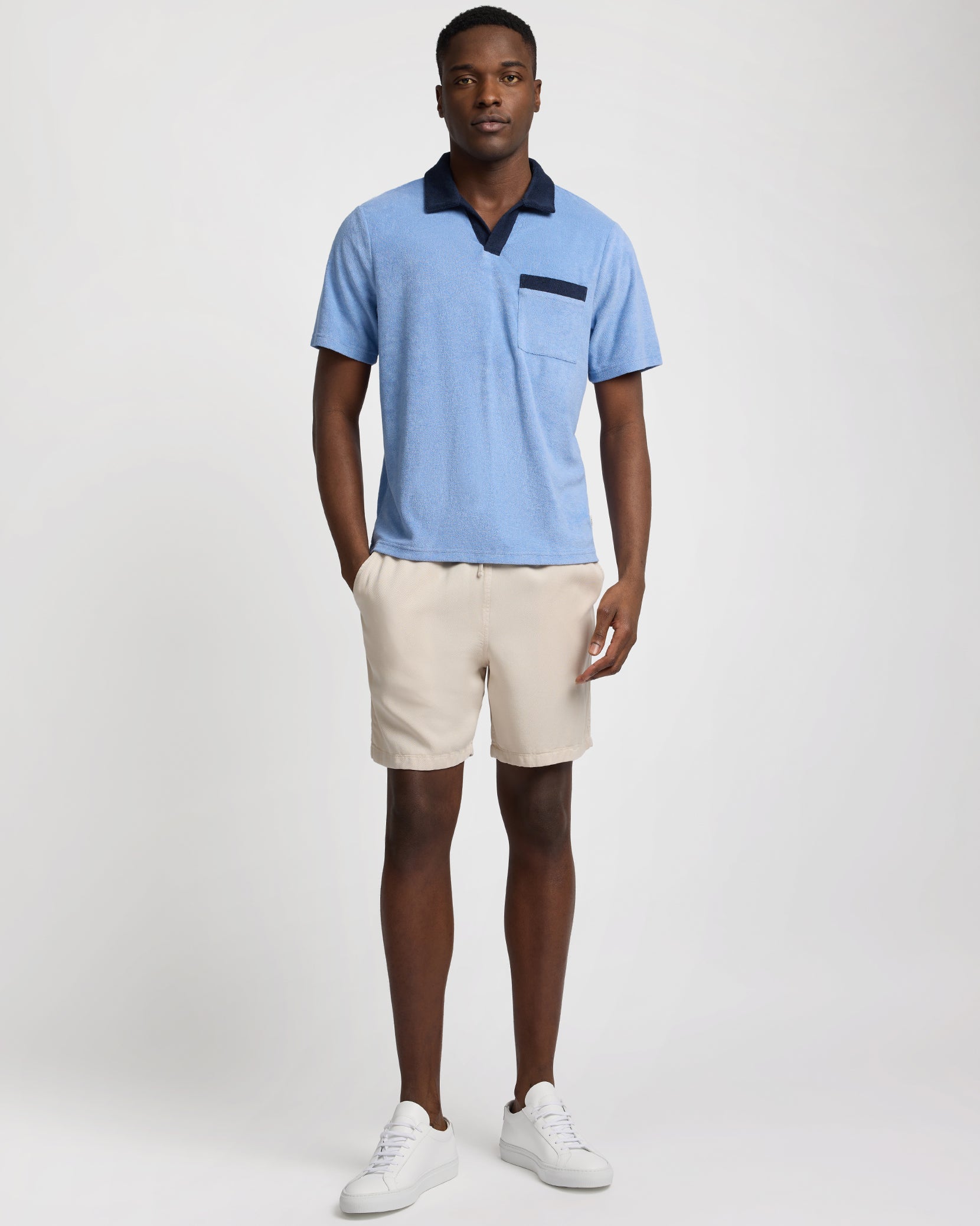 Towel Terry Pocket Johnny Collar Polo - Image 3