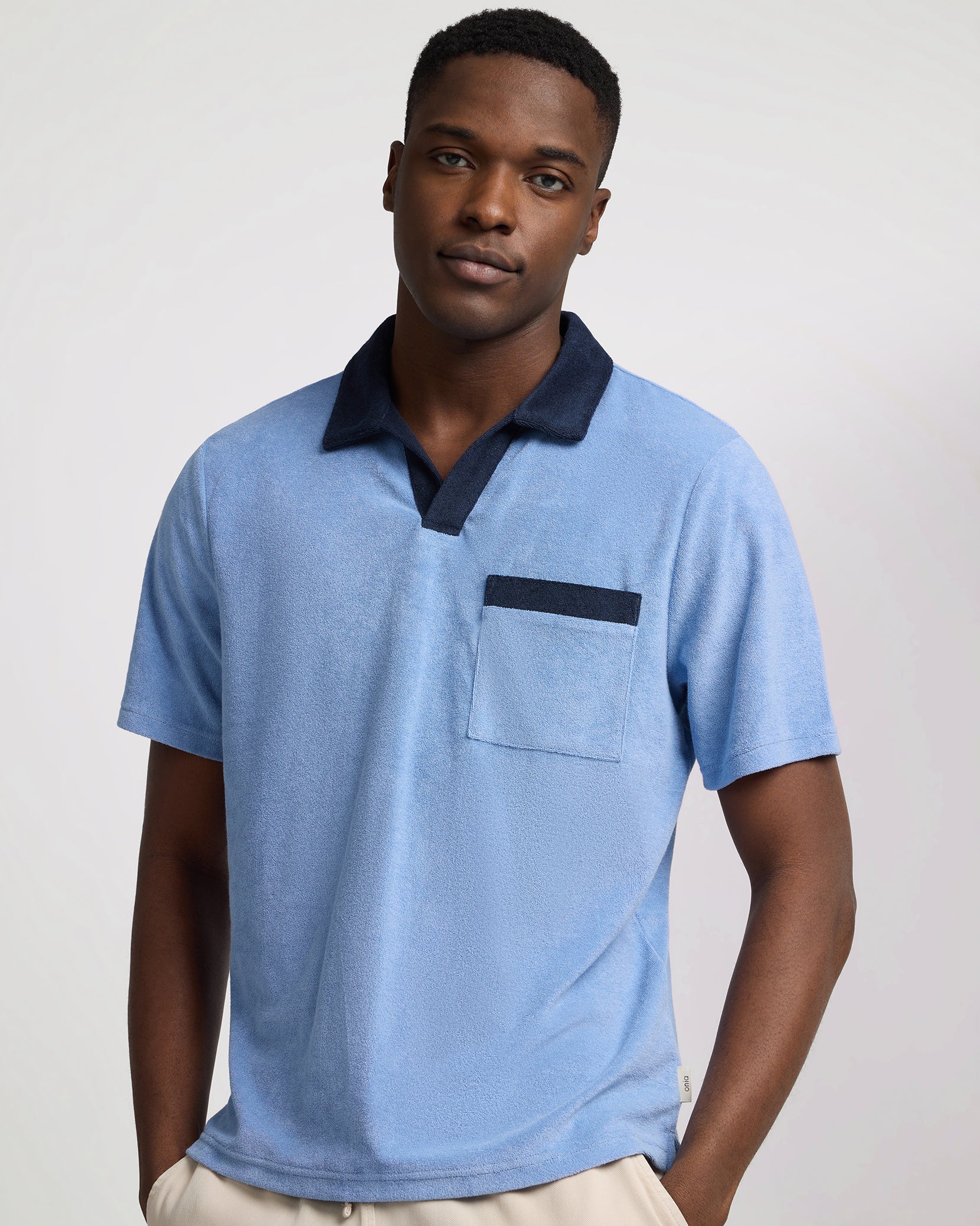 Towel Terry Pocket Johnny Collar Polo - Image 2