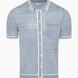 Linen Knit Button Down Shirt