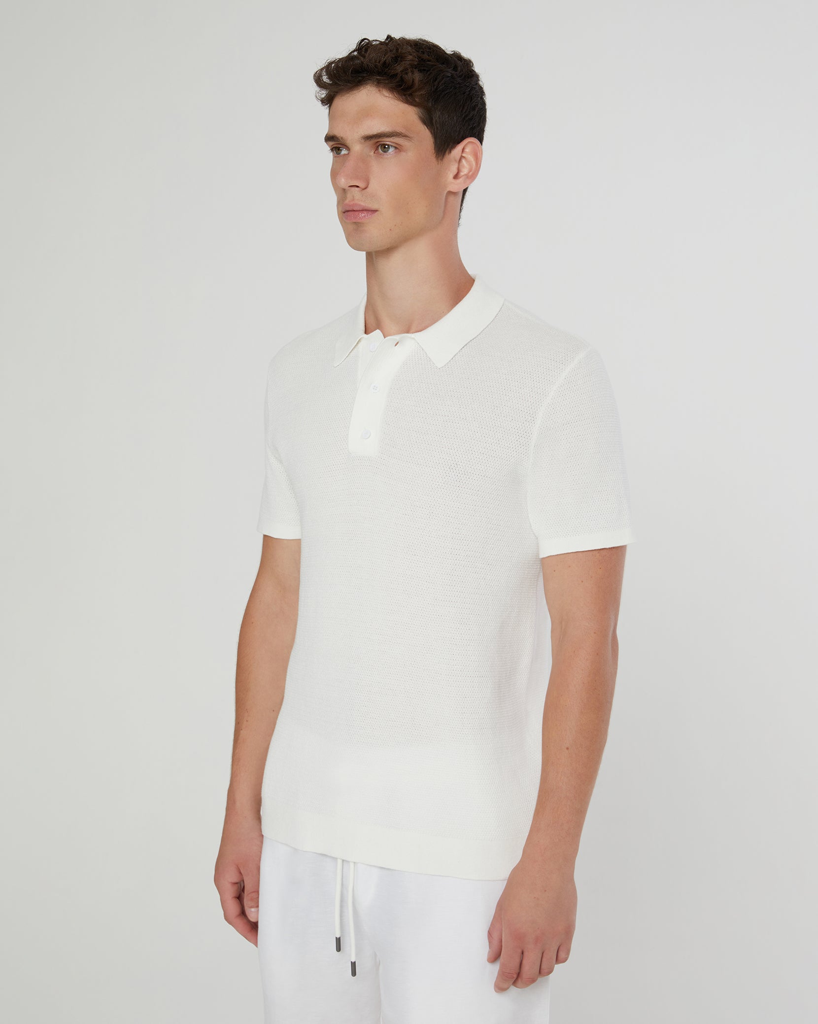 Cotton Textured Knit Polo - Image 2