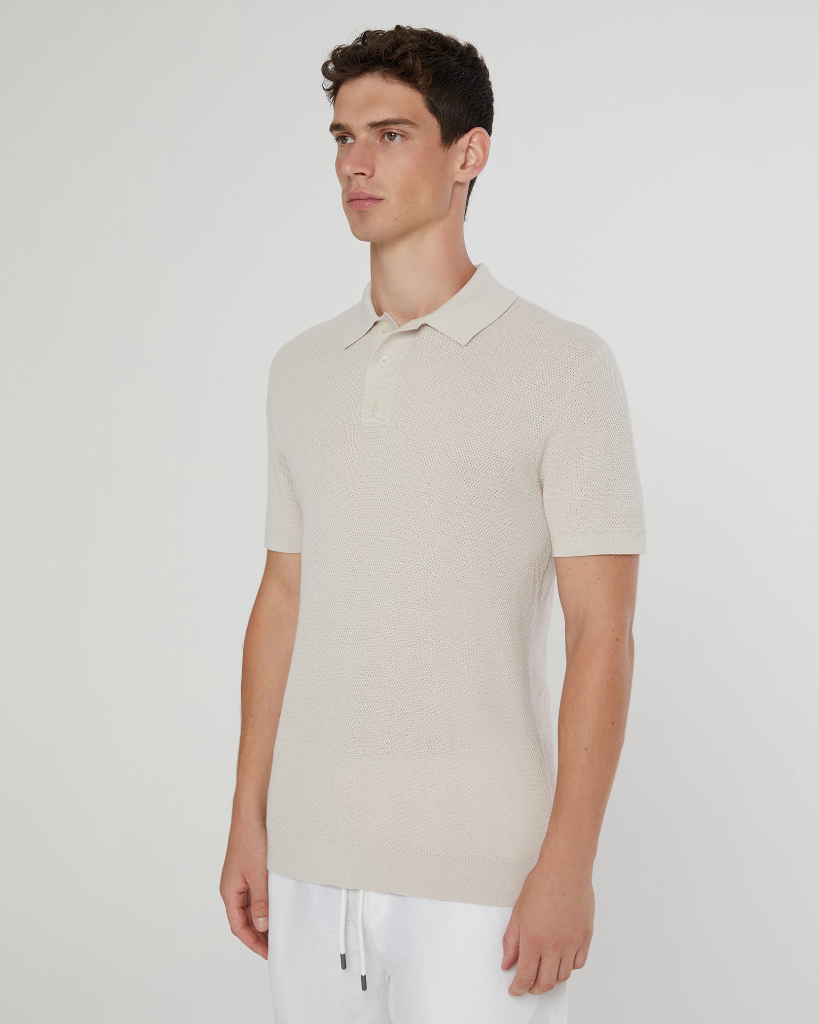 Cotton Textured Knit Polo - Image 2