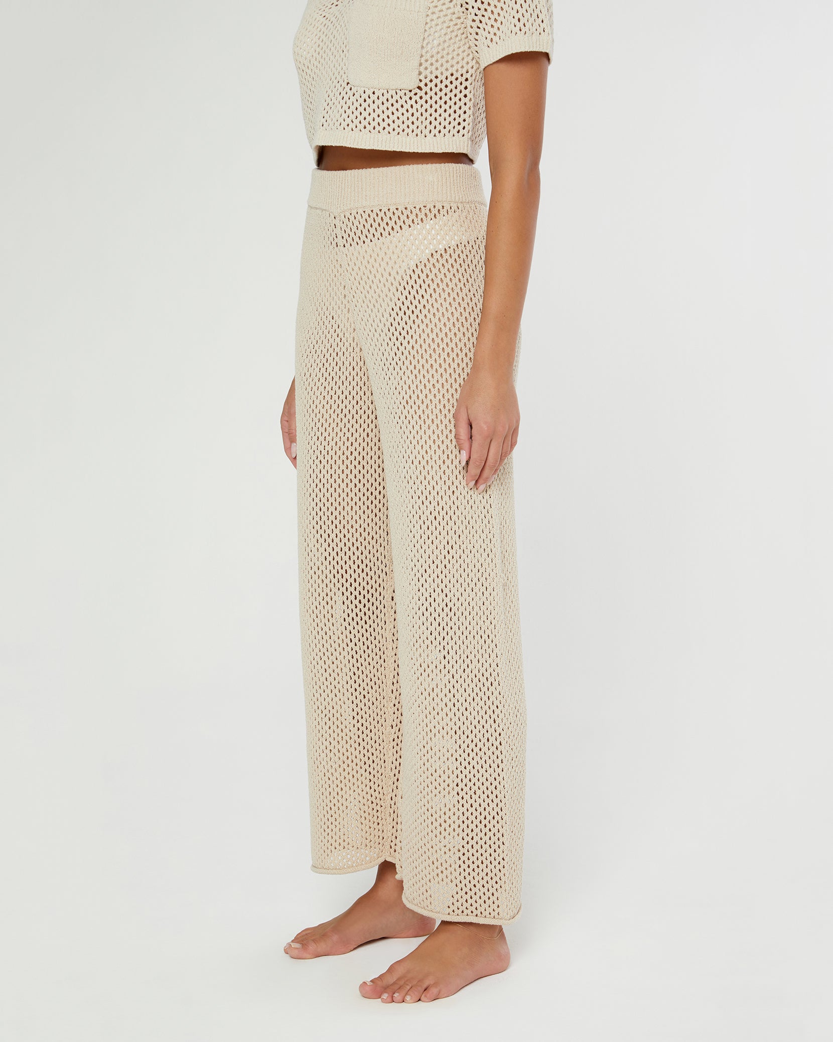 Crochet Knit Wide Leg Pant
