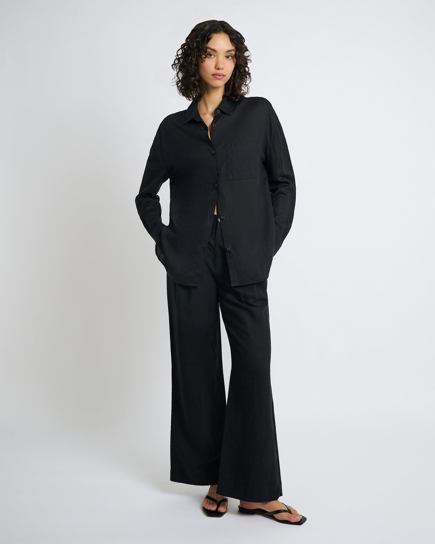 Air Linen Boyfriend Shirt - Image 3