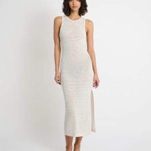Linen Knit Scoop Back Maxi Dress