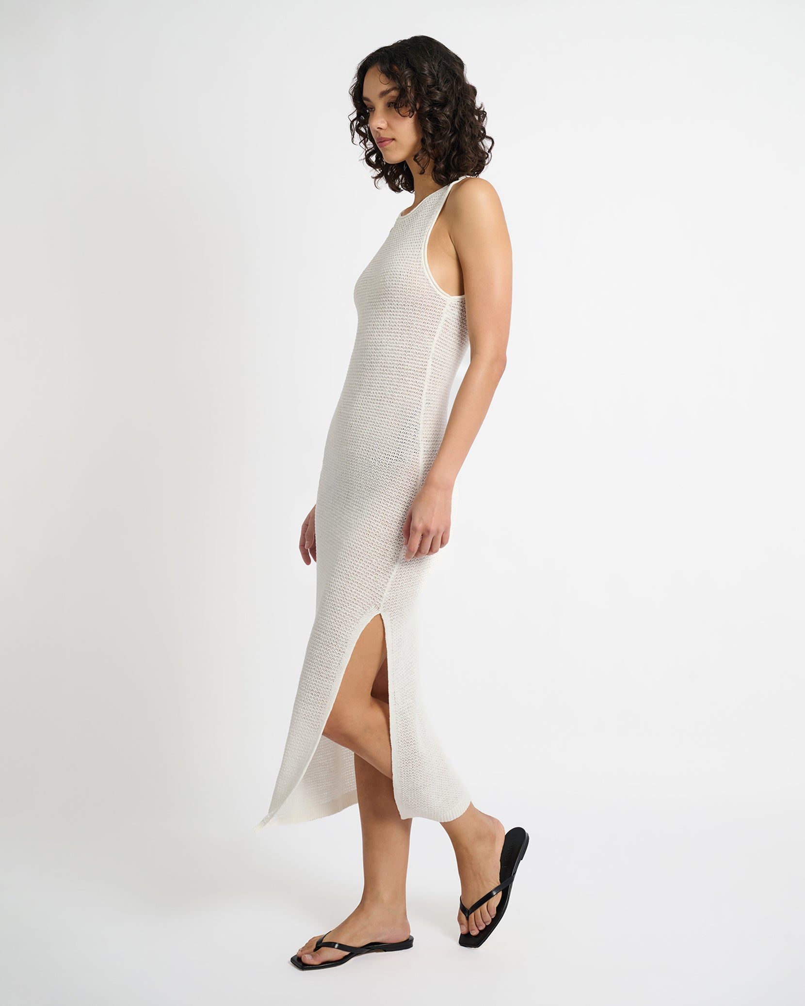 Linen Knit Scoop Back Maxi Dress - Image 3