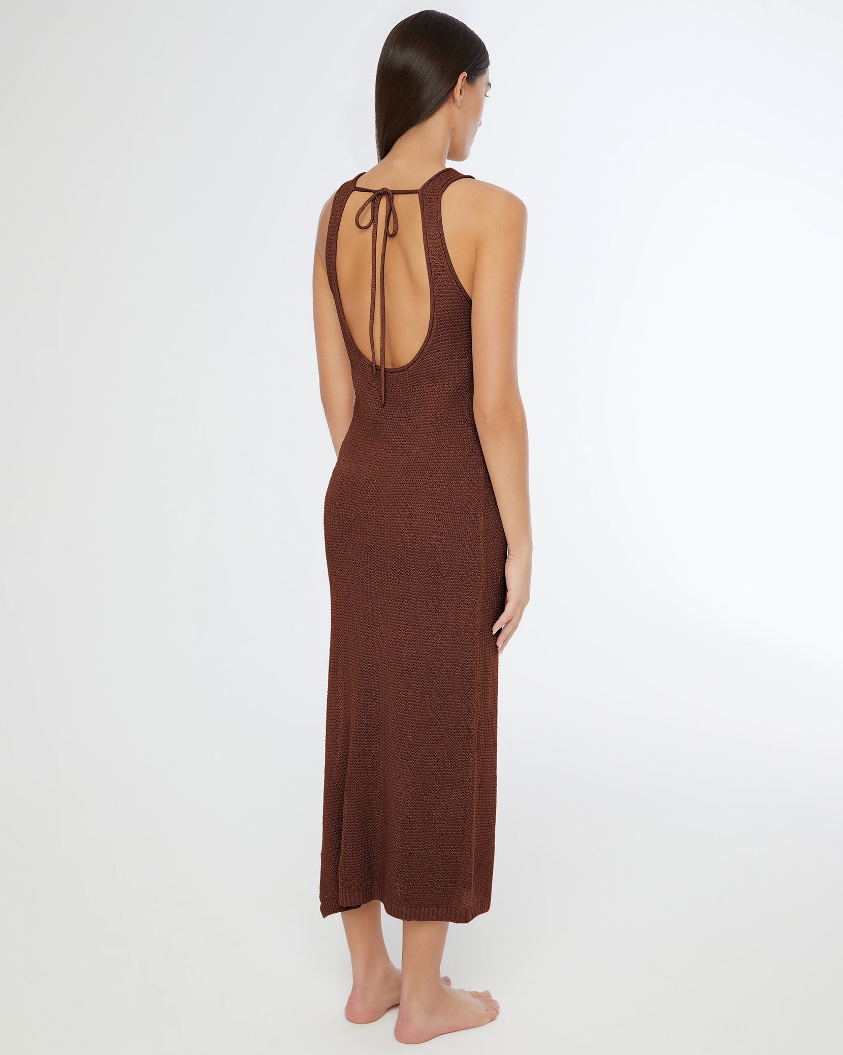 Linen Knit Scoop Back Maxi Dress - Image 5