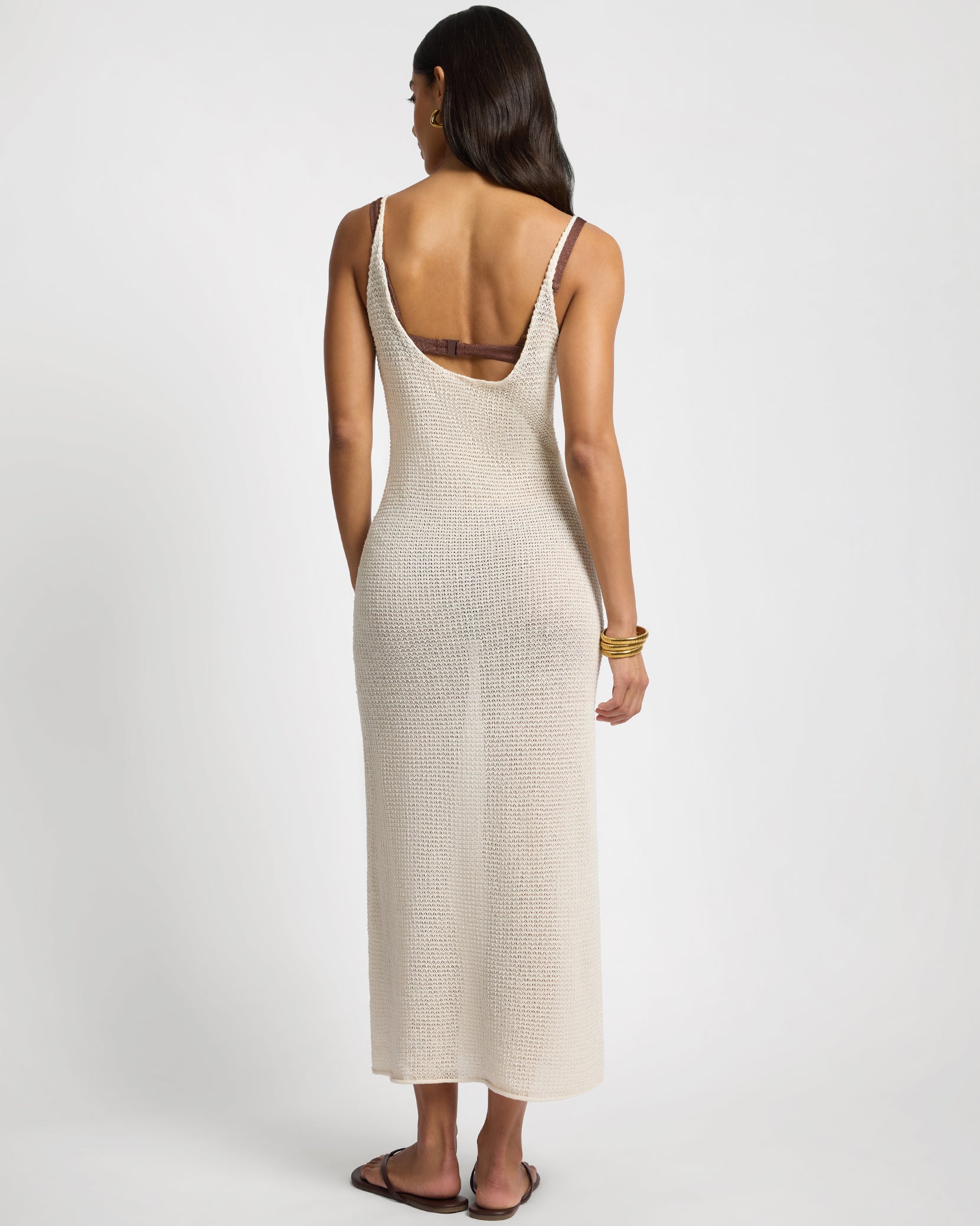 Textured Linen Sweater Scoop Maxi Dress - Image 4
