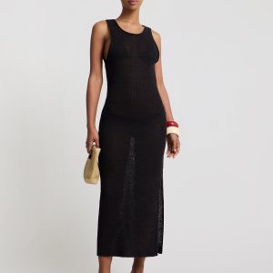 Linen Knit Scoop Back Maxi Dress