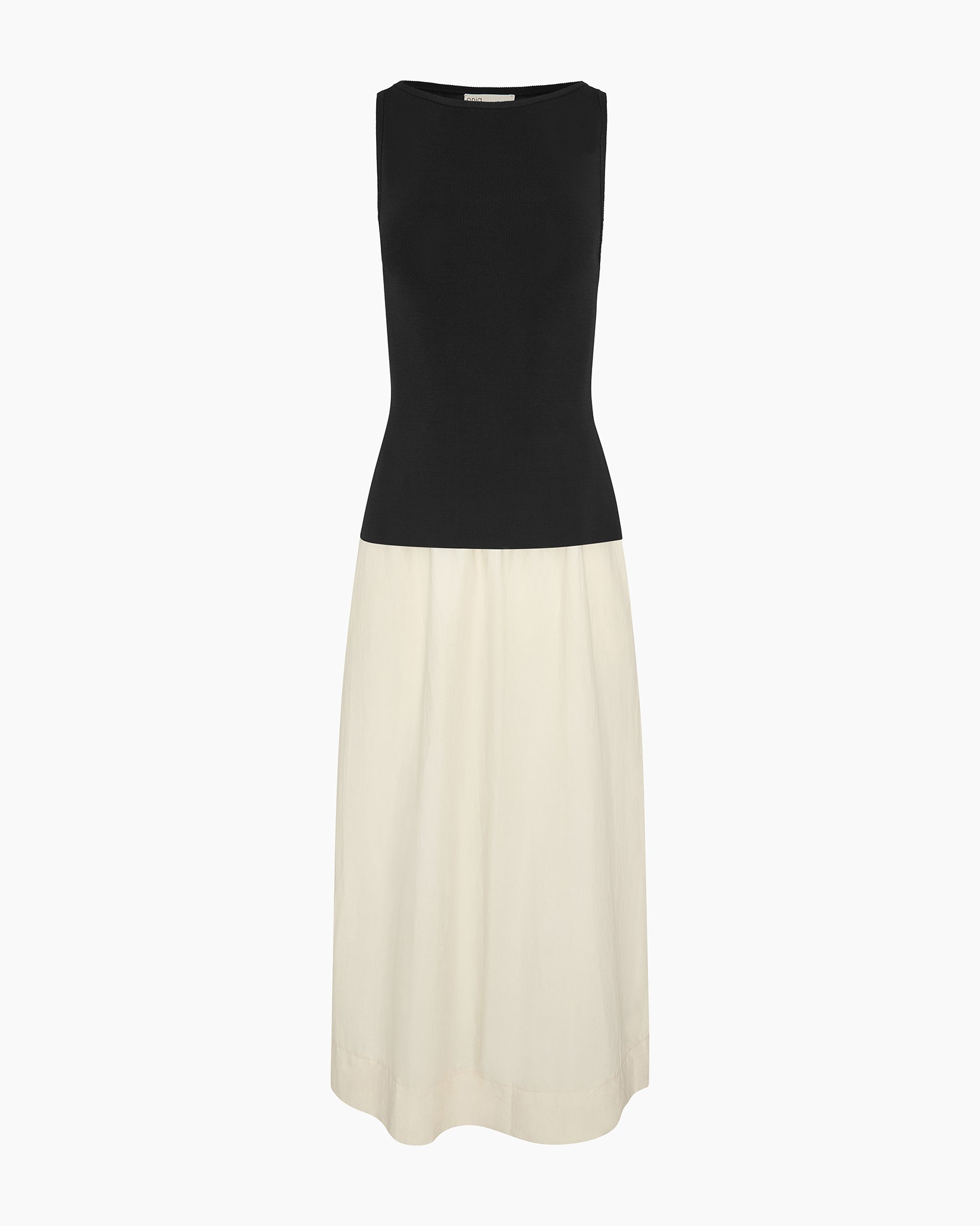Boatneck Mix Media Dress - Image 2