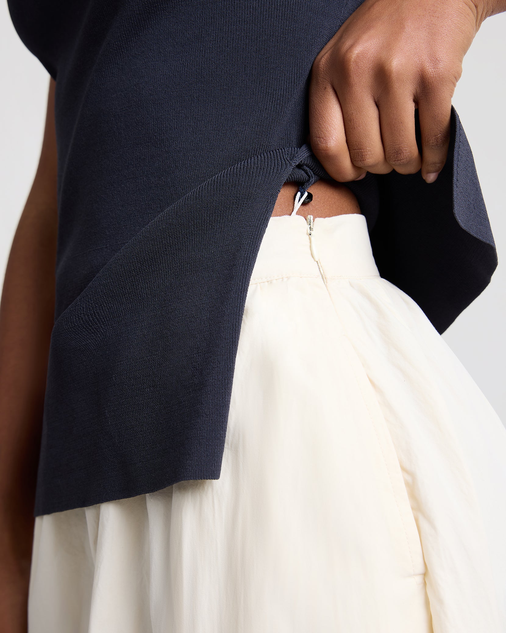 Boatneck Mix Media Dress - Image 4