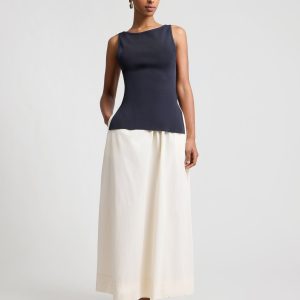 Boatneck Mix Media Dress