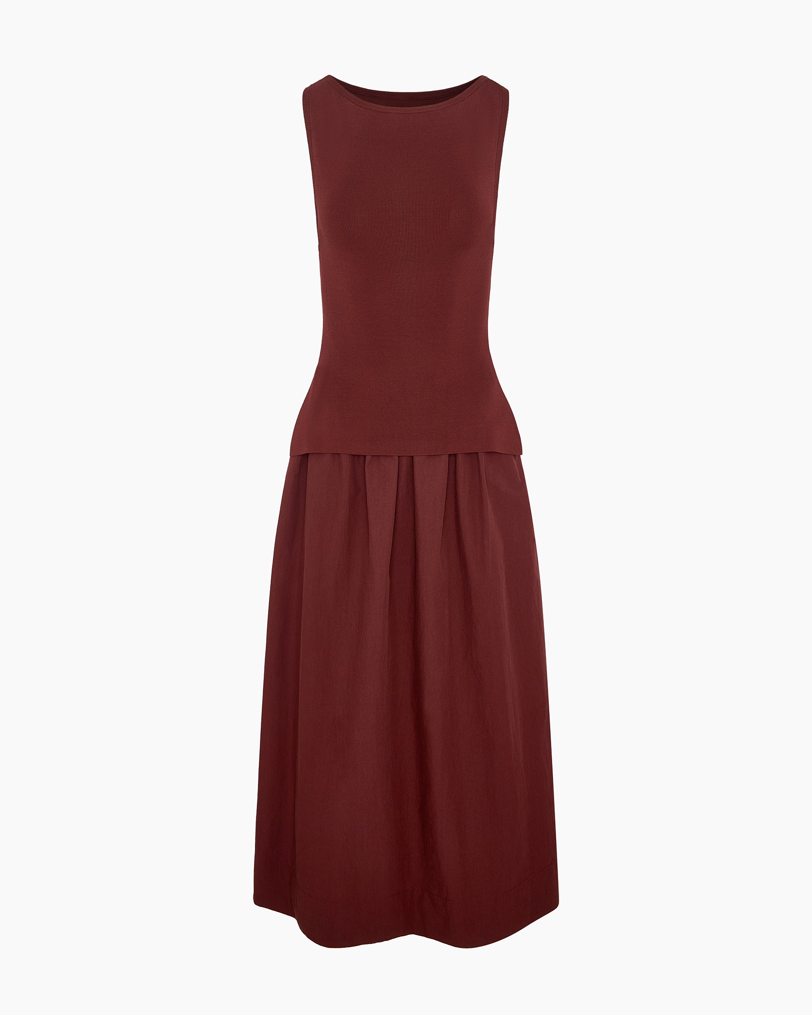 Boatneck Mix Media Dress - Image 2