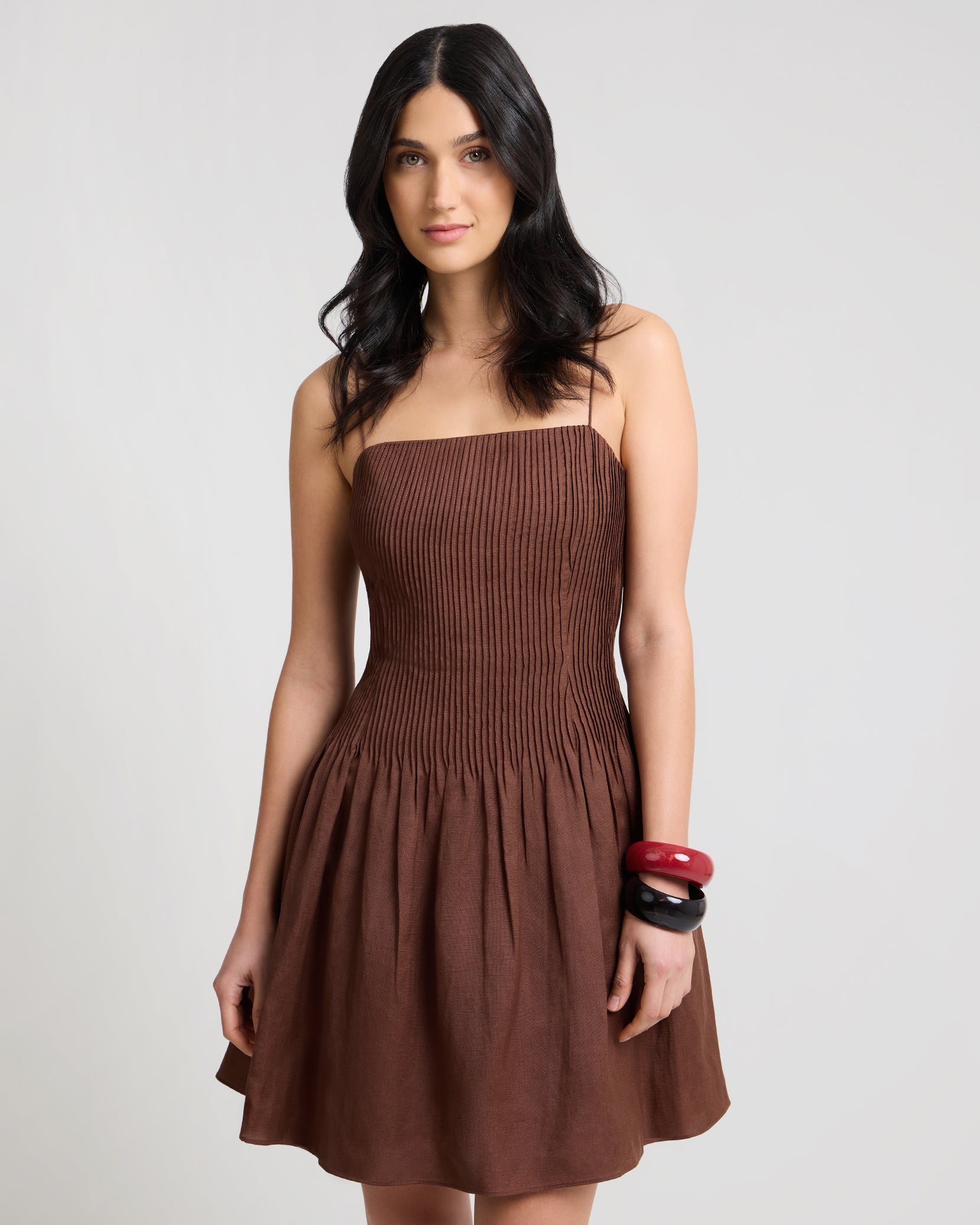 Dropped Waist Pintuck Dress