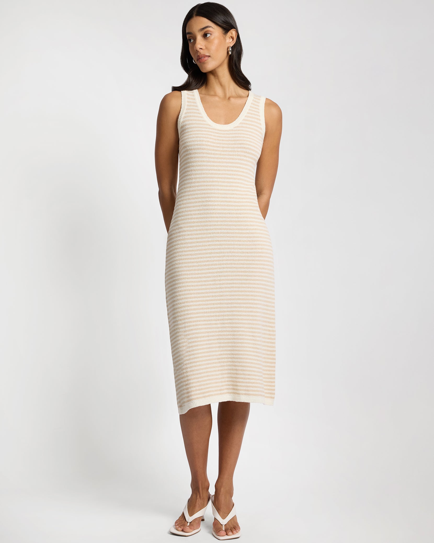 Cotton Boucle Scoop Tank Dress