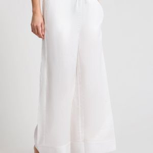 Air Linen Wide Leg Drawstring Pant