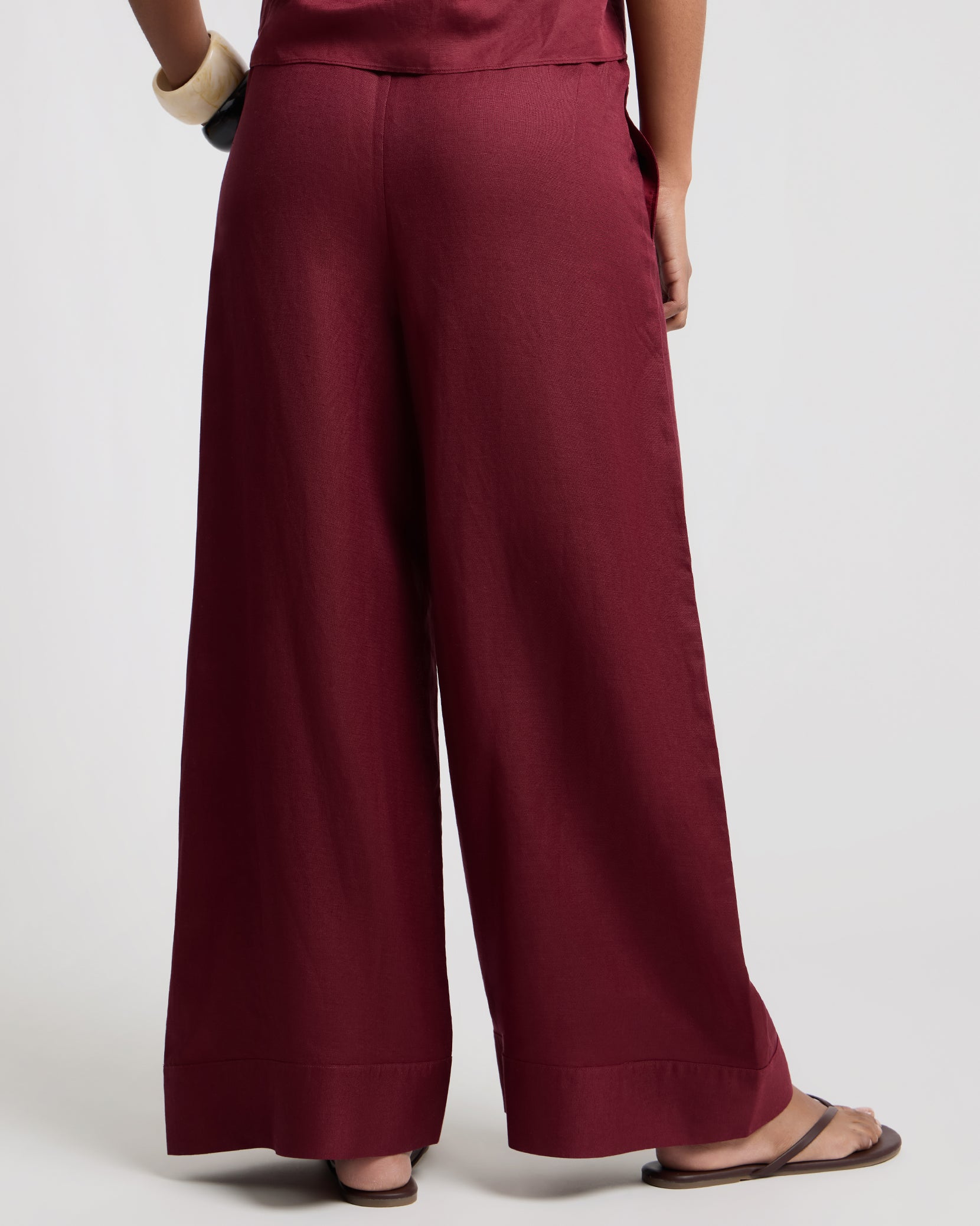 Air Linen Wide Leg Drawstring Pant - Image 6