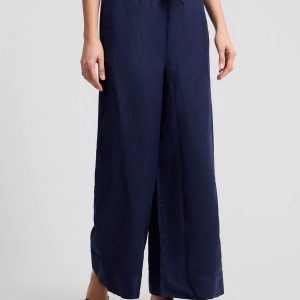 Air Linen Wide Leg Drawstring Pant