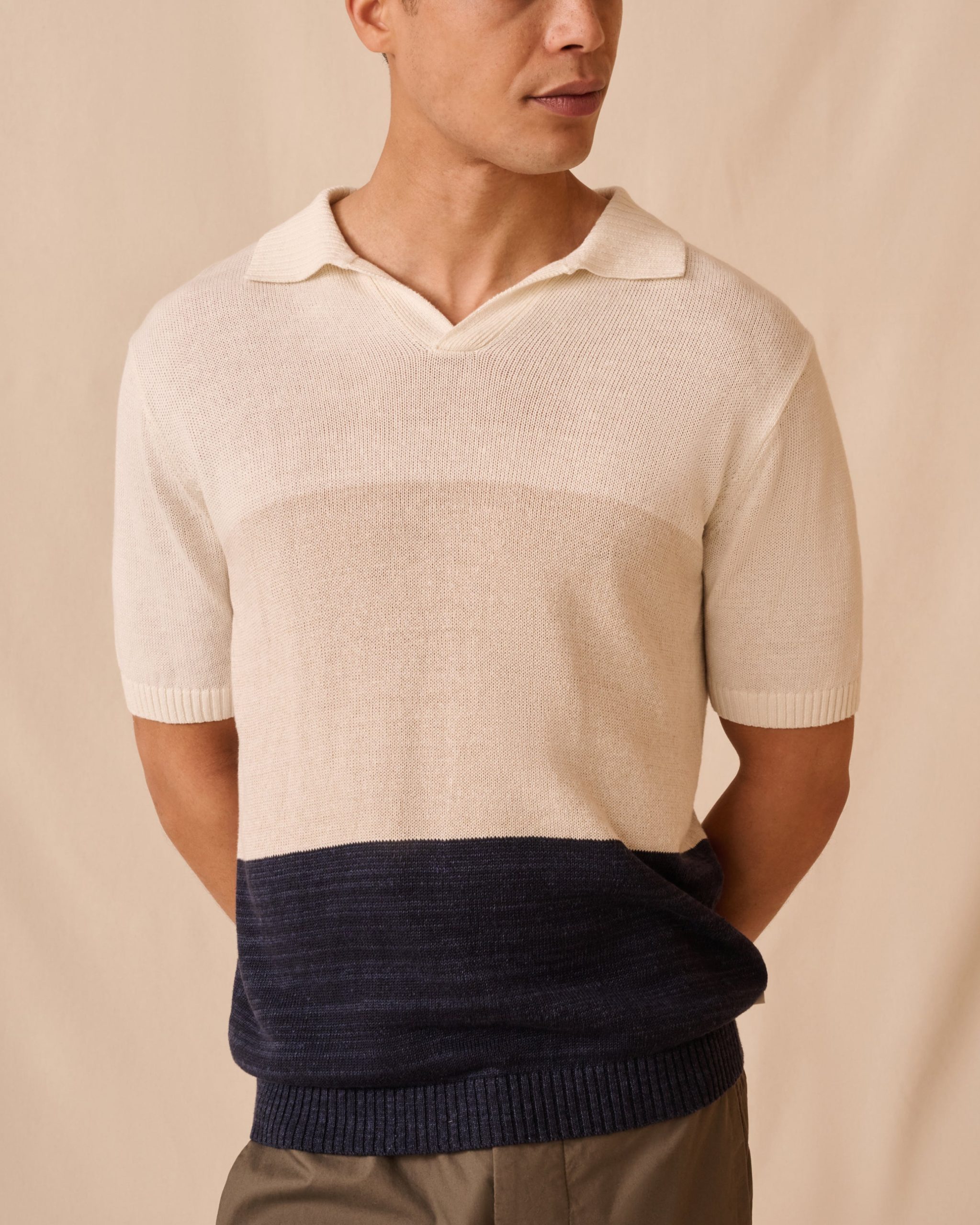 Silk Linen Short Sleeve Johnny Polo - Image 2